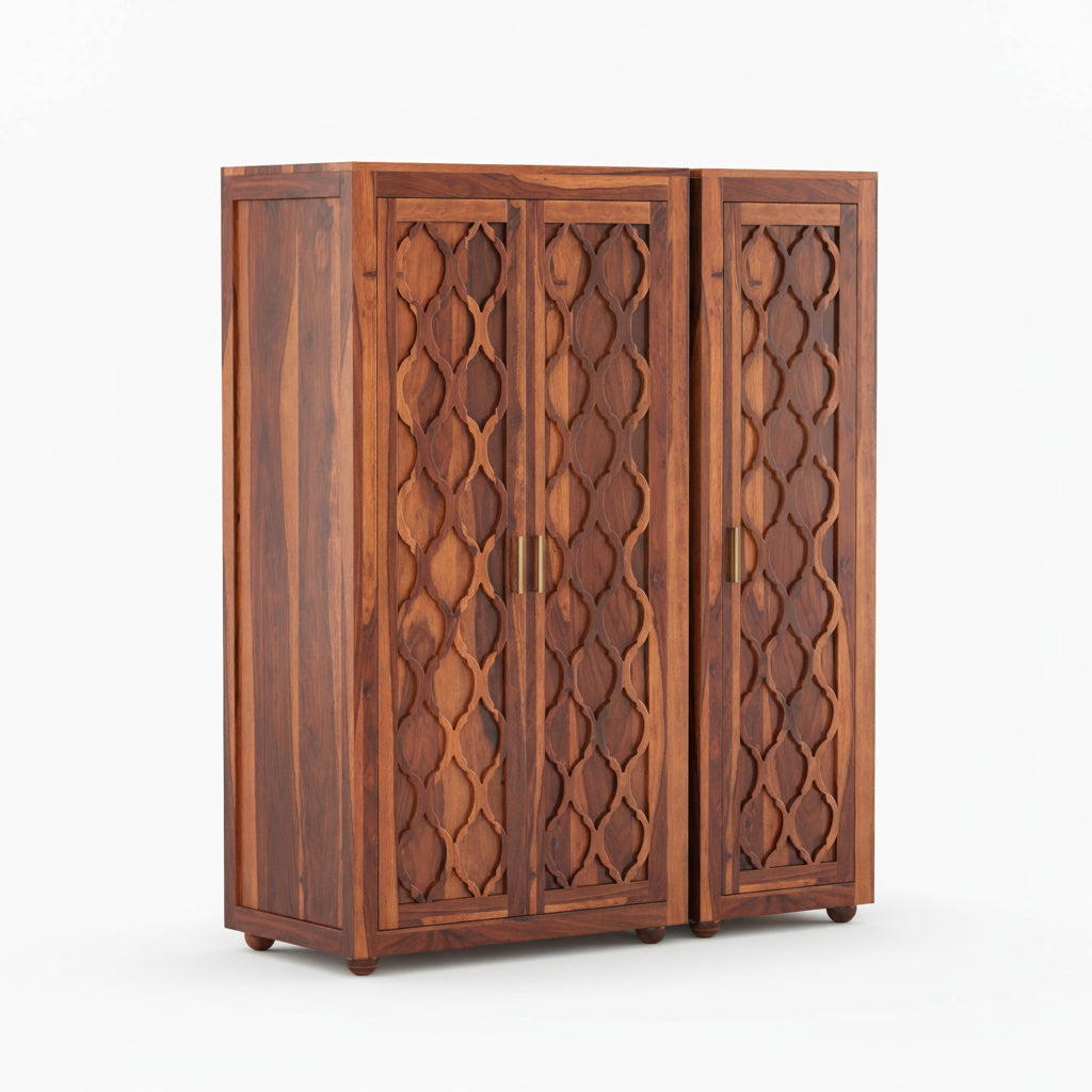 Rosa Sheesham Wood 3 door wardrobe
