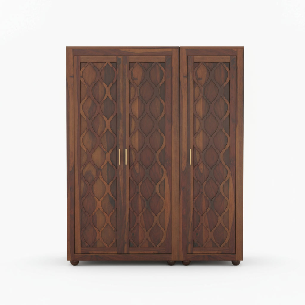 Rosa Sheesham Wood 3 door wardrobe