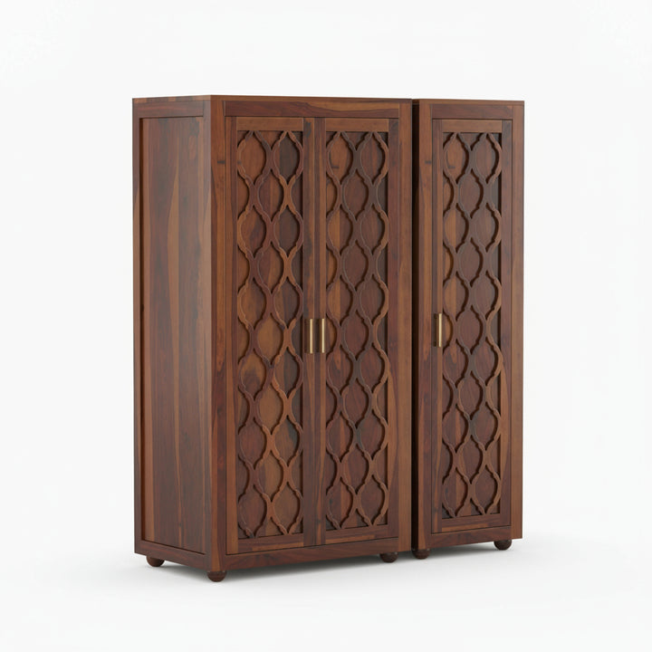 Rosa Sheesham Wood 3 door wardrobe