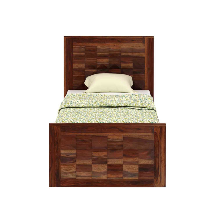 Georgina Solid Sheesham Wood Single Bed Without Storage (Natural Finish)