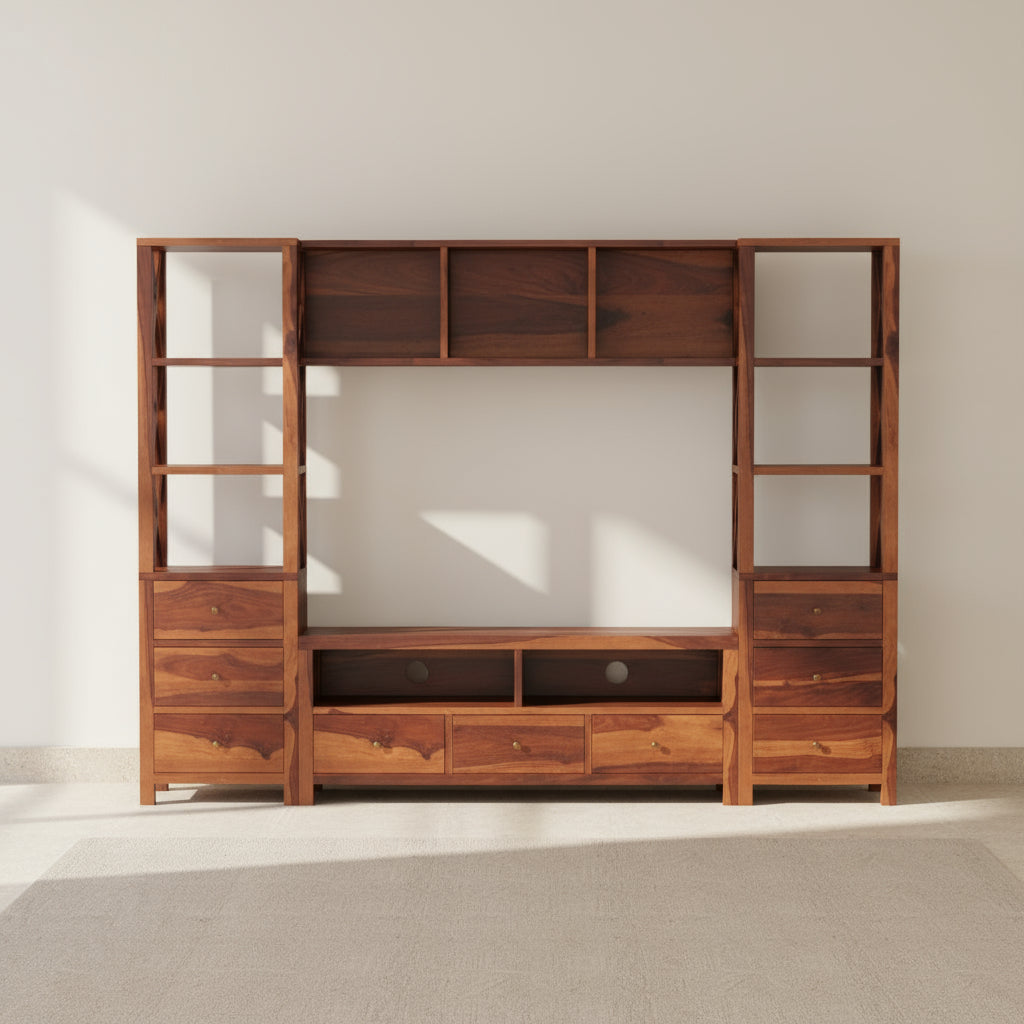 Valentina Sheesham Wood Tv Unit for Living Room