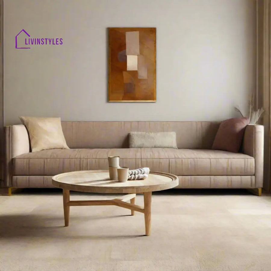 Aarav Round Coffee Table – Mango Wood (Mango Wood Round W90 D90 H35 cm) Coffee Table
