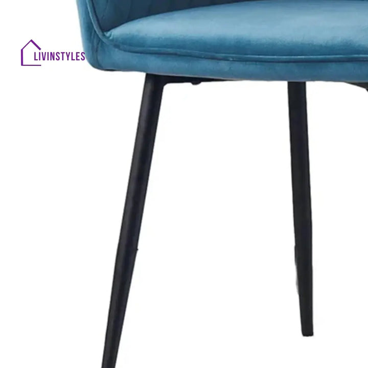 Agafia Velvet Dining Chair Blue Furniture