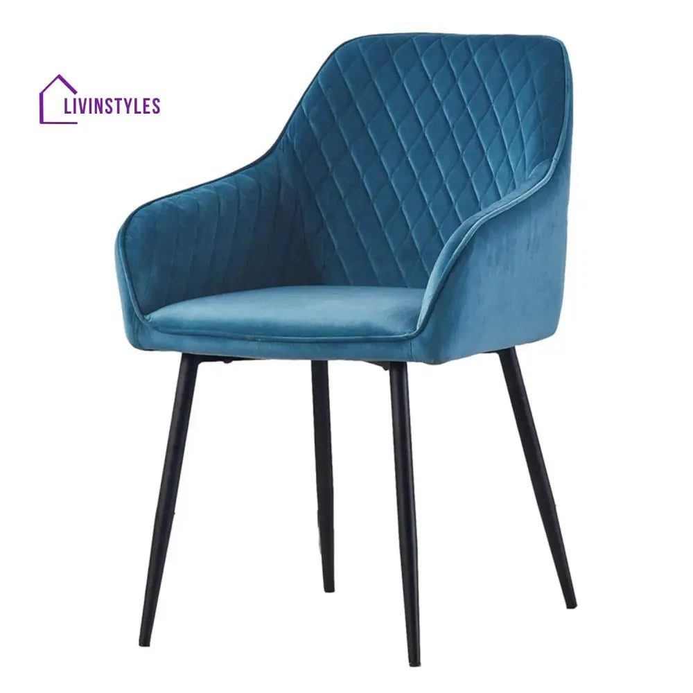 Agafia Velvet Dining Chair Blue Furniture