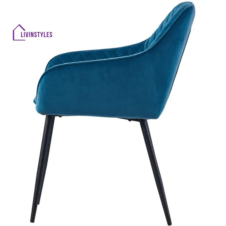 Agafia Velvet Dining Chair Blue Furniture