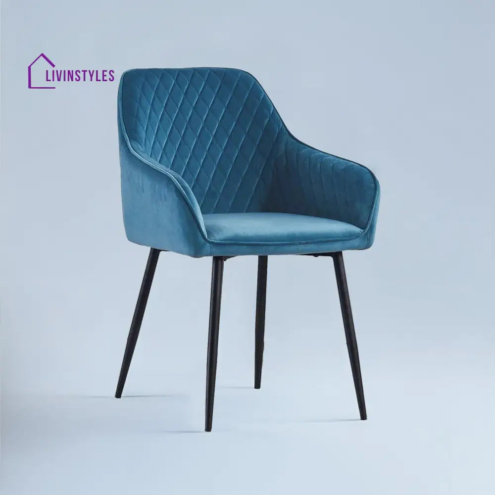 Agafia Velvet Dining Chair Blue Furniture