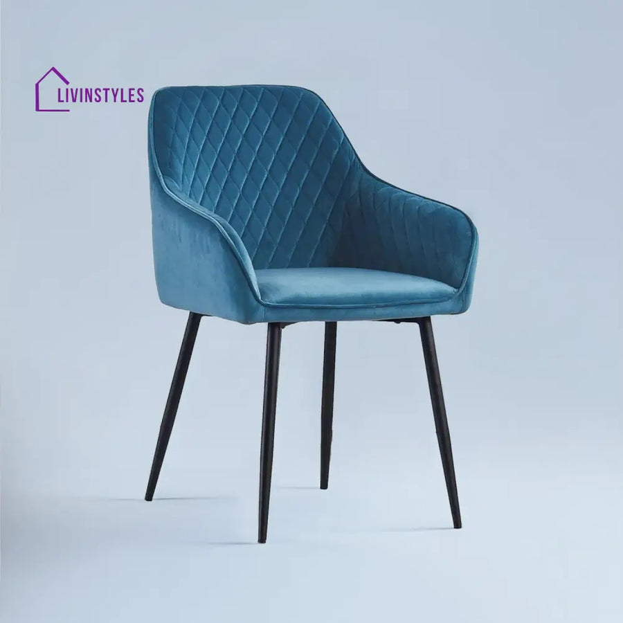 Agafia Velvet Dining Chair Blue Furniture