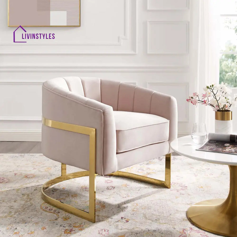 Aishwarya Living Room Chair - Light Pink