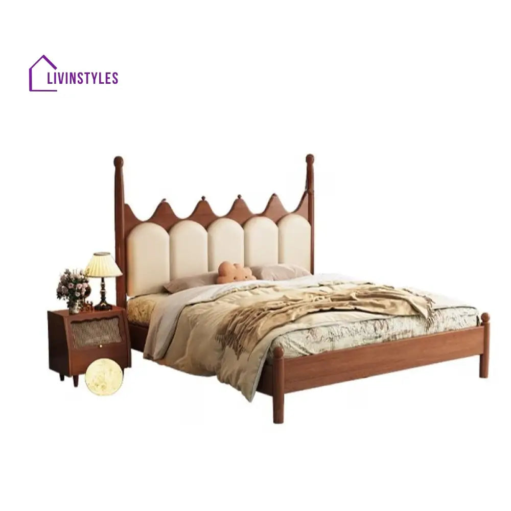 Alina Solid Walnut Wood Bed for Luxury Homes