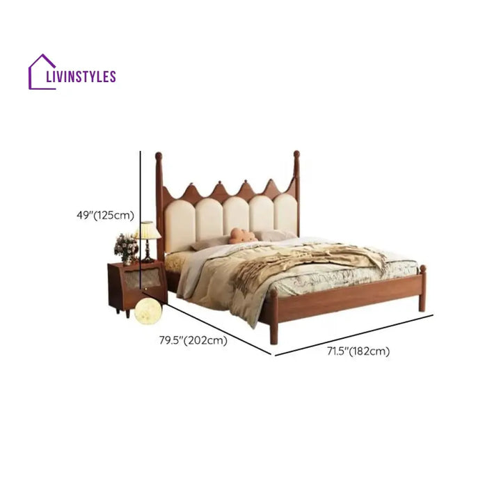 Alina Solid Walnut Wood Bed for Luxury Homes
