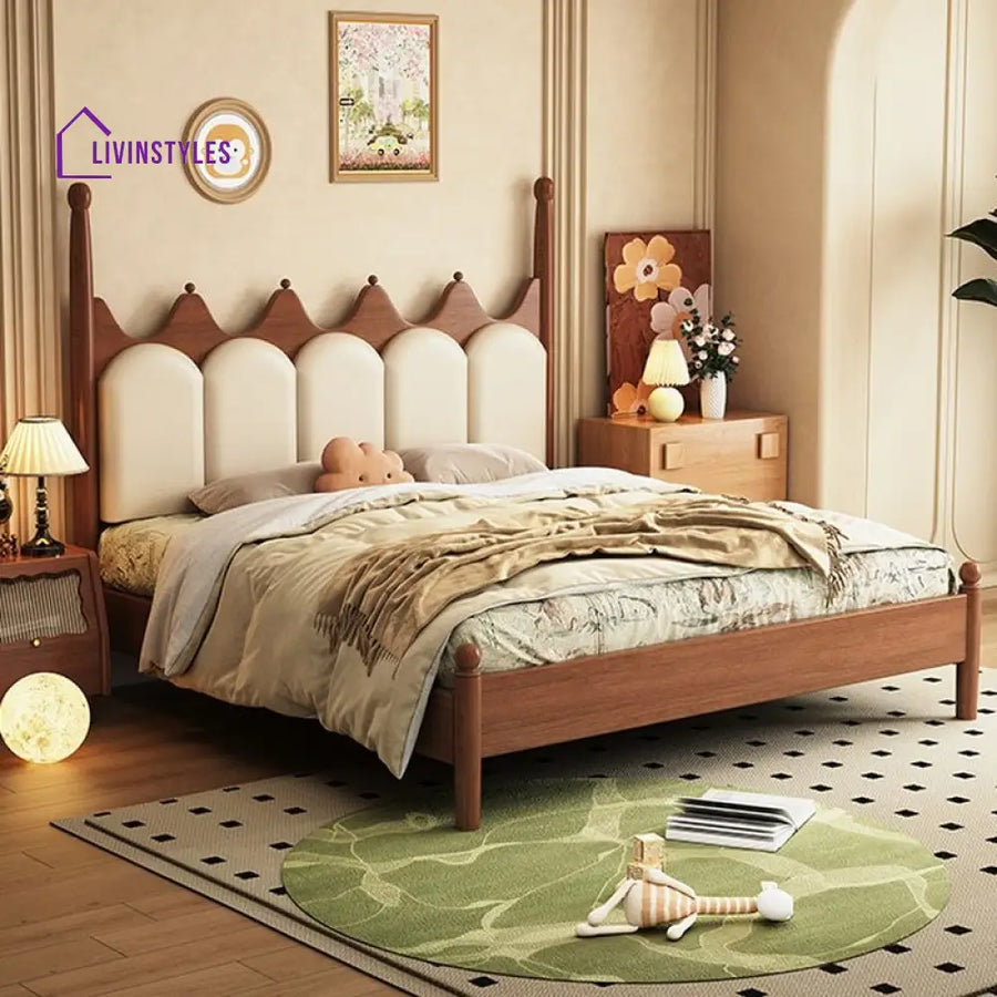 Alina Solid Walnut Wood Bed for Luxury Homes