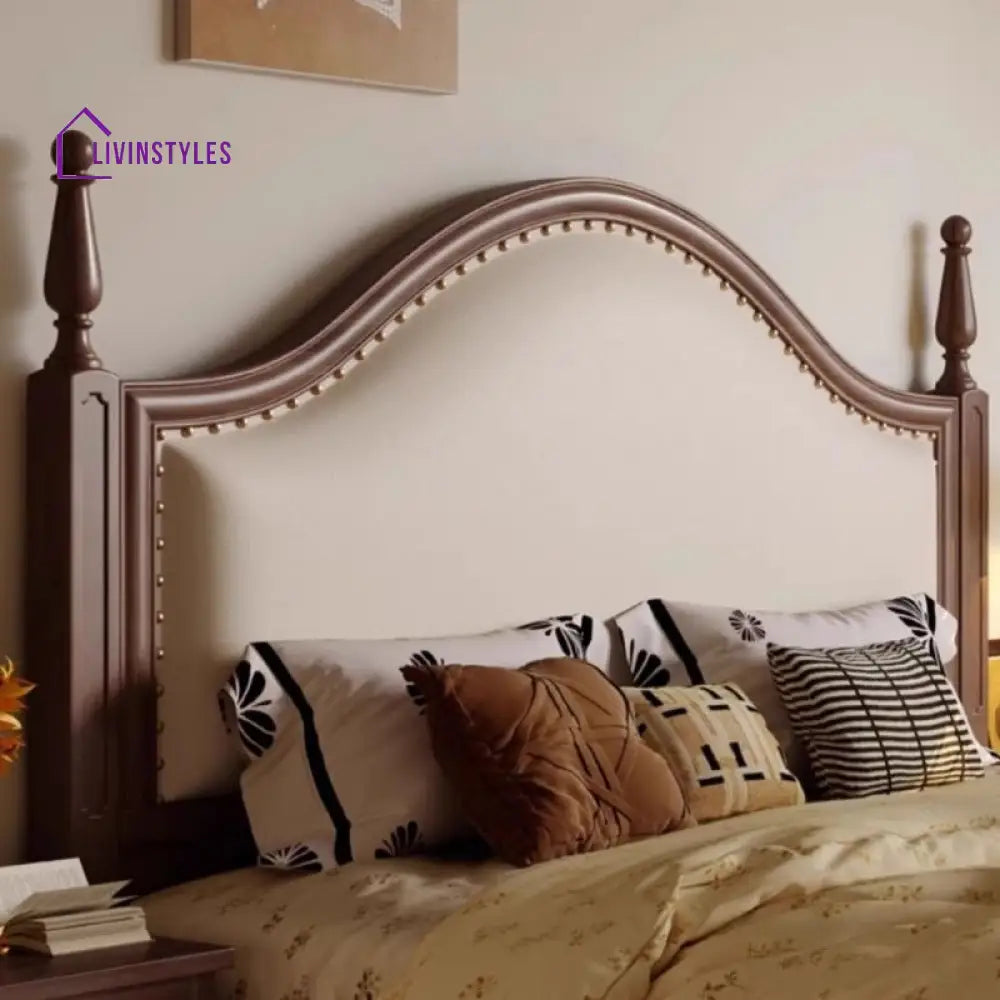 Alla Solid Walnut Wood Bed for Luxury Homes