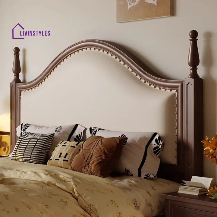 Alla Solid Walnut Wood Bed for Luxury Homes