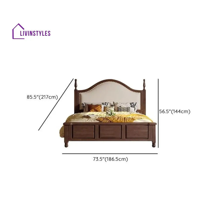 Alla Solid Walnut Wood Bed for Luxury Homes