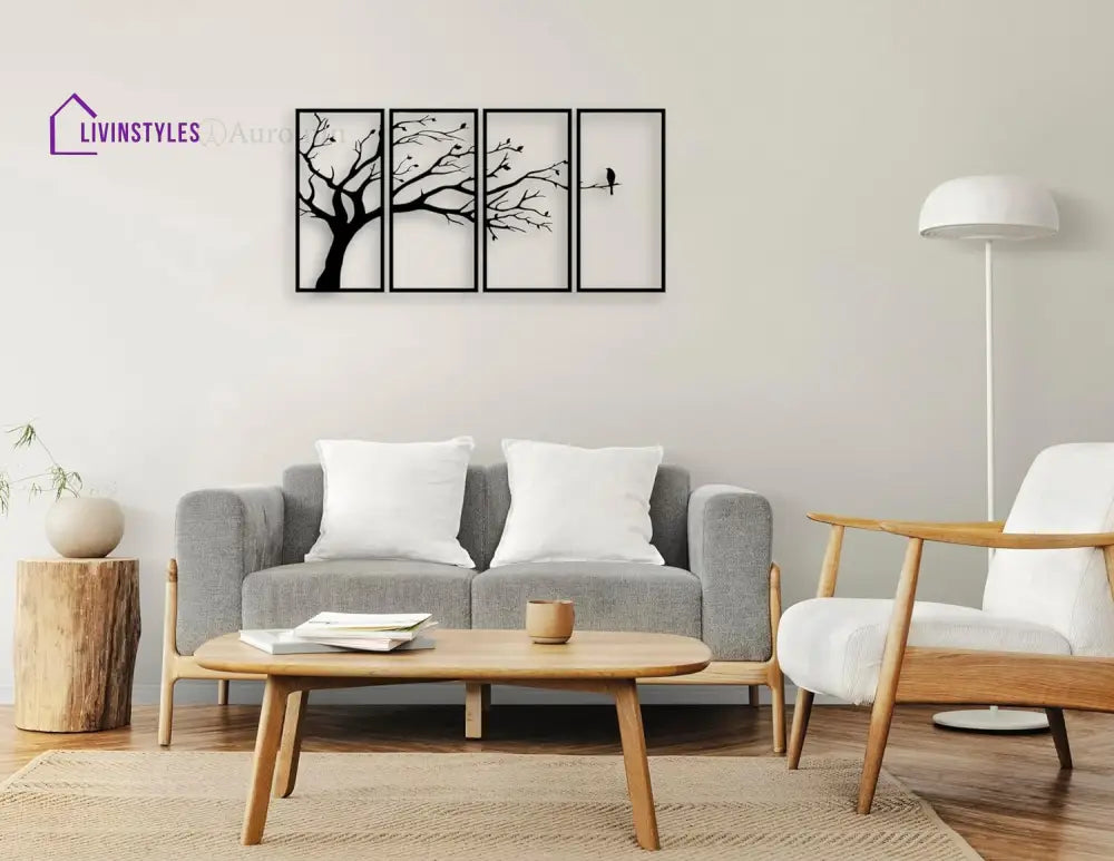 Alone Bird In Forest Wooden Wall Art