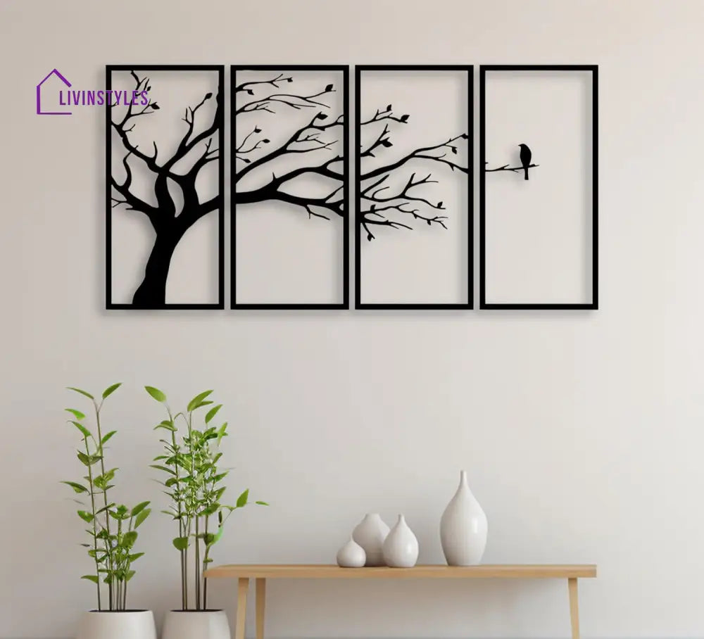 Alone Bird In Forest Wooden Wall Art