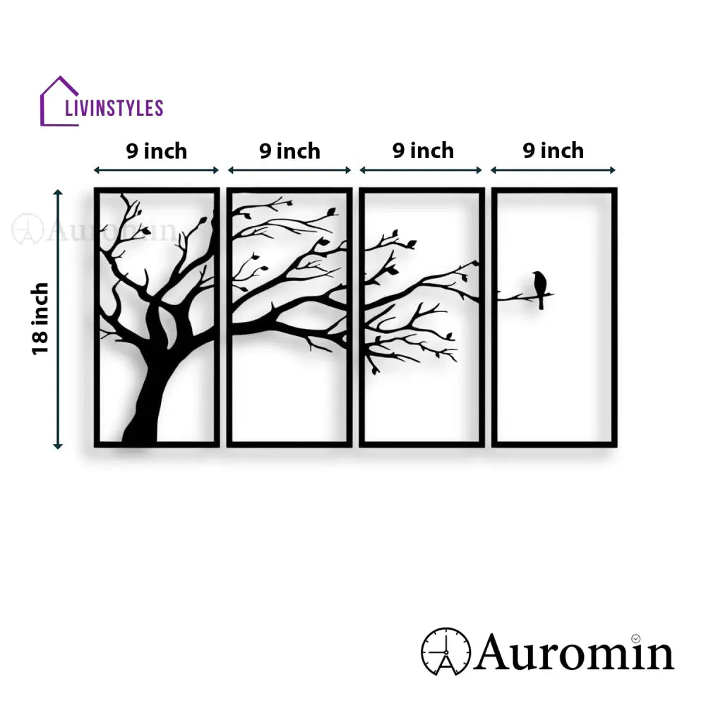 Alone Bird In Forest Wooden Wall Art