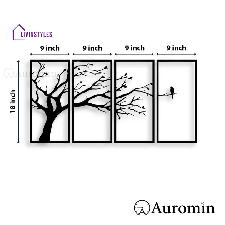 Alone Bird In Forest Wooden Wall Art