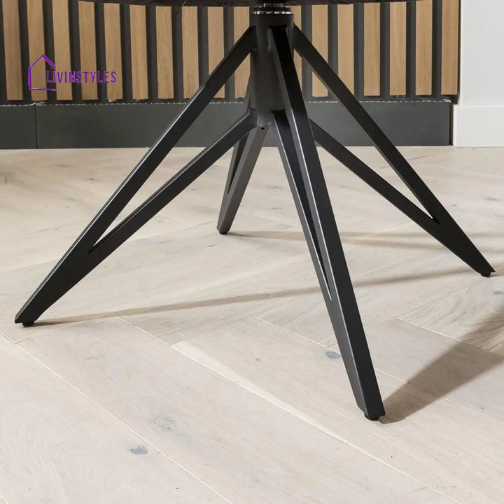 Anfisa Dining Chair Set of 2 Swivel Mustard Fabric & Black Hairpin Legs Dining Room / Dining Chairs
