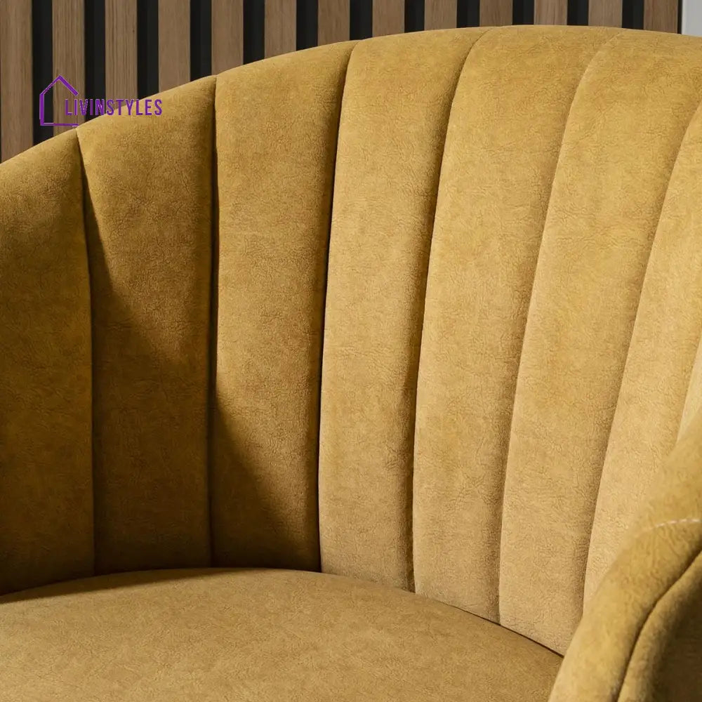 Anfisa Dining Chair Set of 2 Swivel Mustard Fabric & Black Hairpin Legs Dining Room / Dining Chairs
