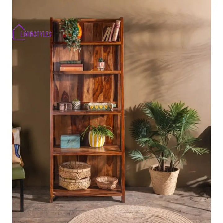 Aniket Ladder Bookshelf Large (Standard Honey Finish)