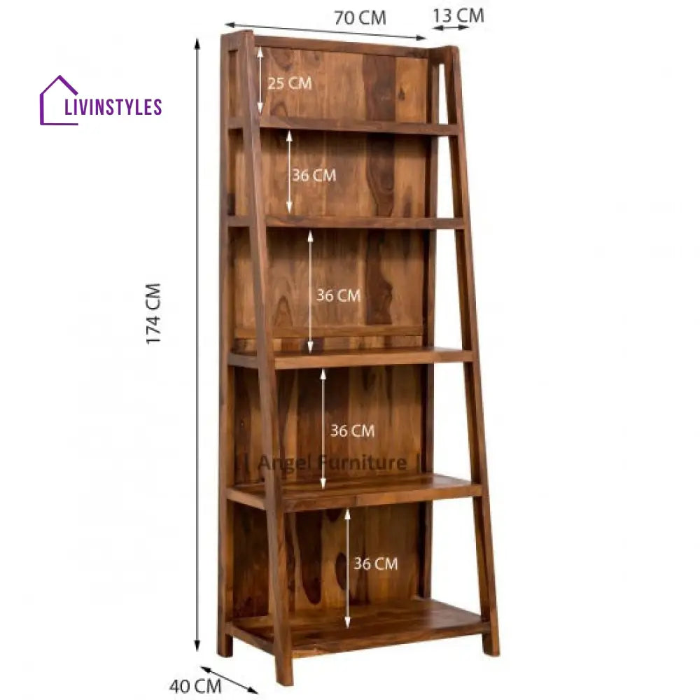 Aniket Ladder Bookshelf Large (Standard Honey Finish)