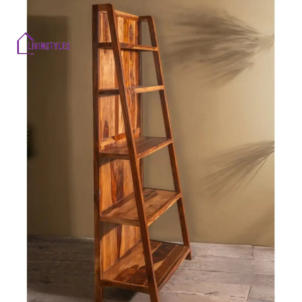 Aniket Ladder Bookshelf Large (Standard Honey Finish)