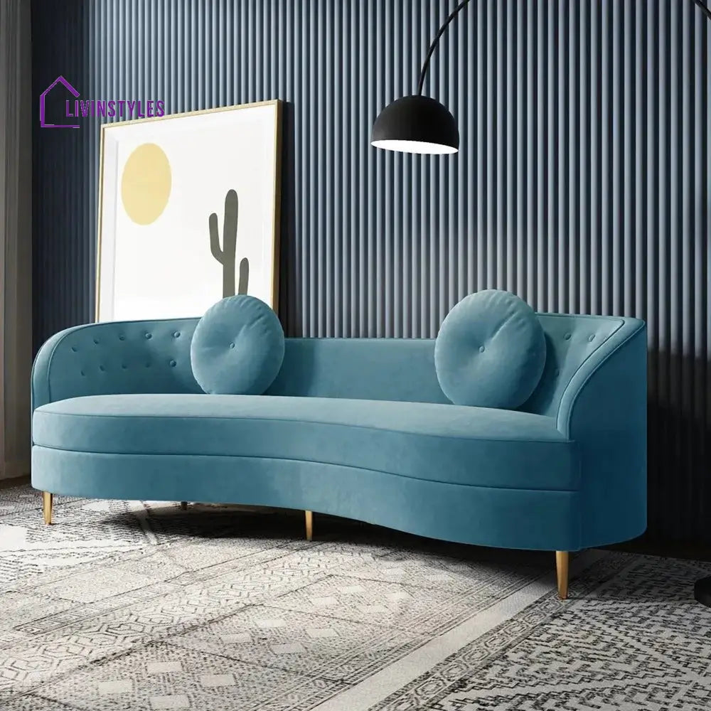 Antonina 3 Seater Sofa for Living Room Peacock Blue