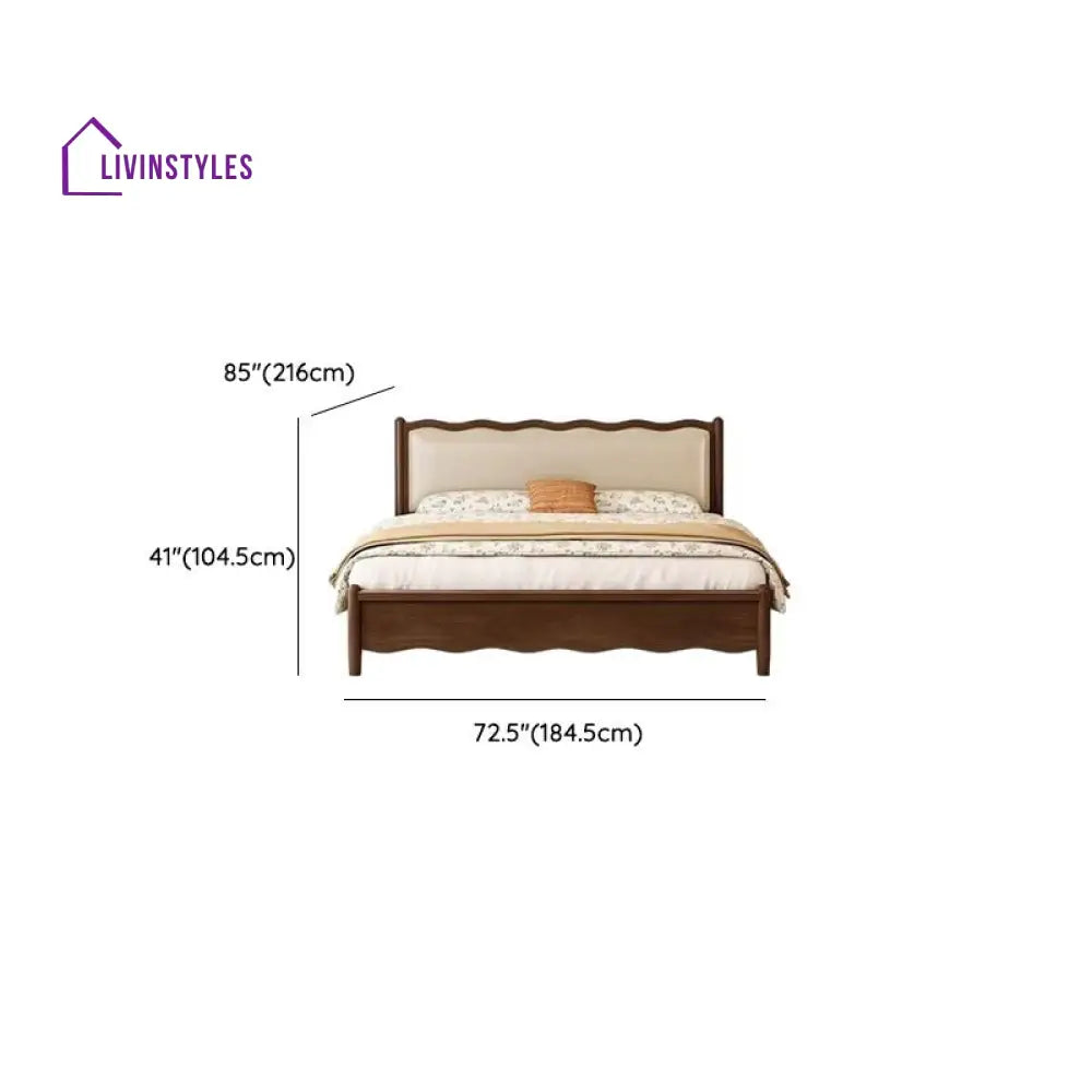 Antonina Solid Walnut Wood Bed for Luxury Homes