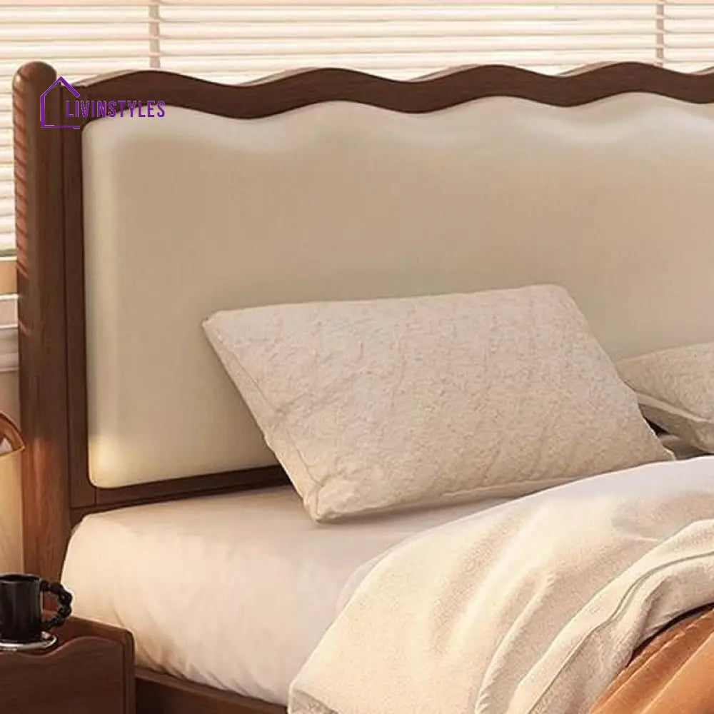 Antonina Solid Walnut Wood Bed for Luxury Homes