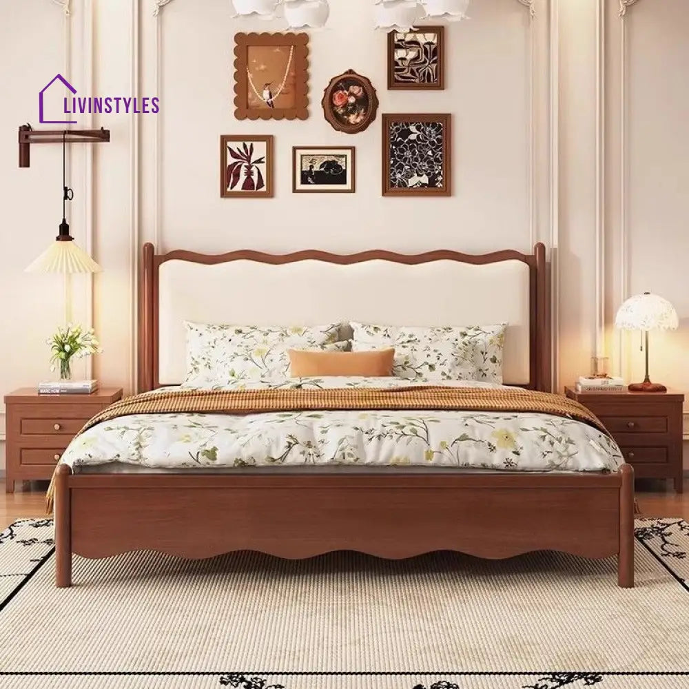 Antonina Solid Walnut Wood Bed for Luxury Homes