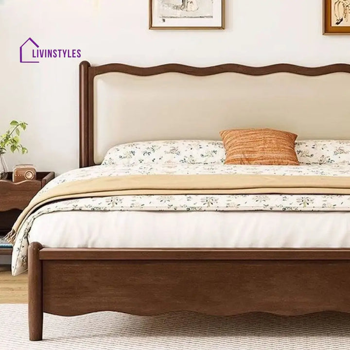 Antonina Solid Walnut Wood Bed for Luxury Homes