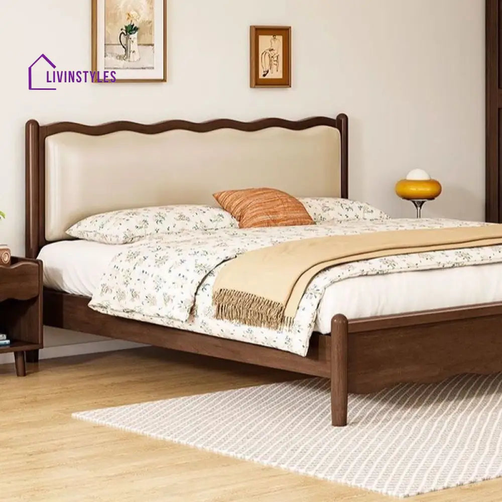 Antonina Solid Walnut Wood Bed for Luxury Homes