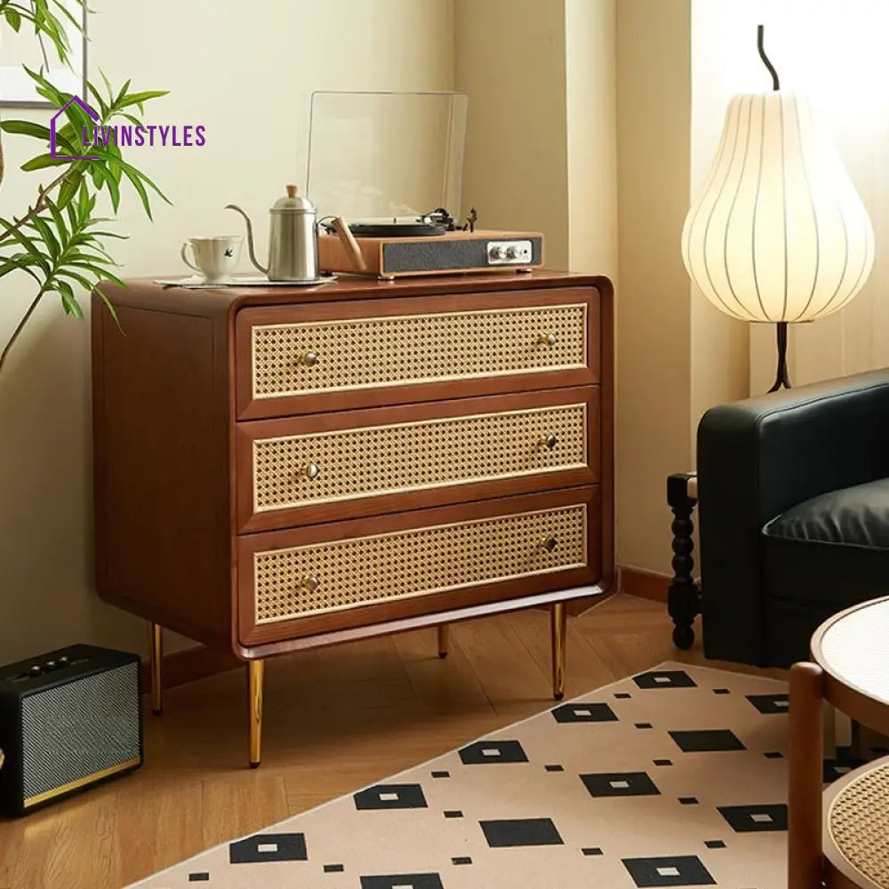 Arina Solid Walnut Wood Chest of Drawer for Luxury Homes