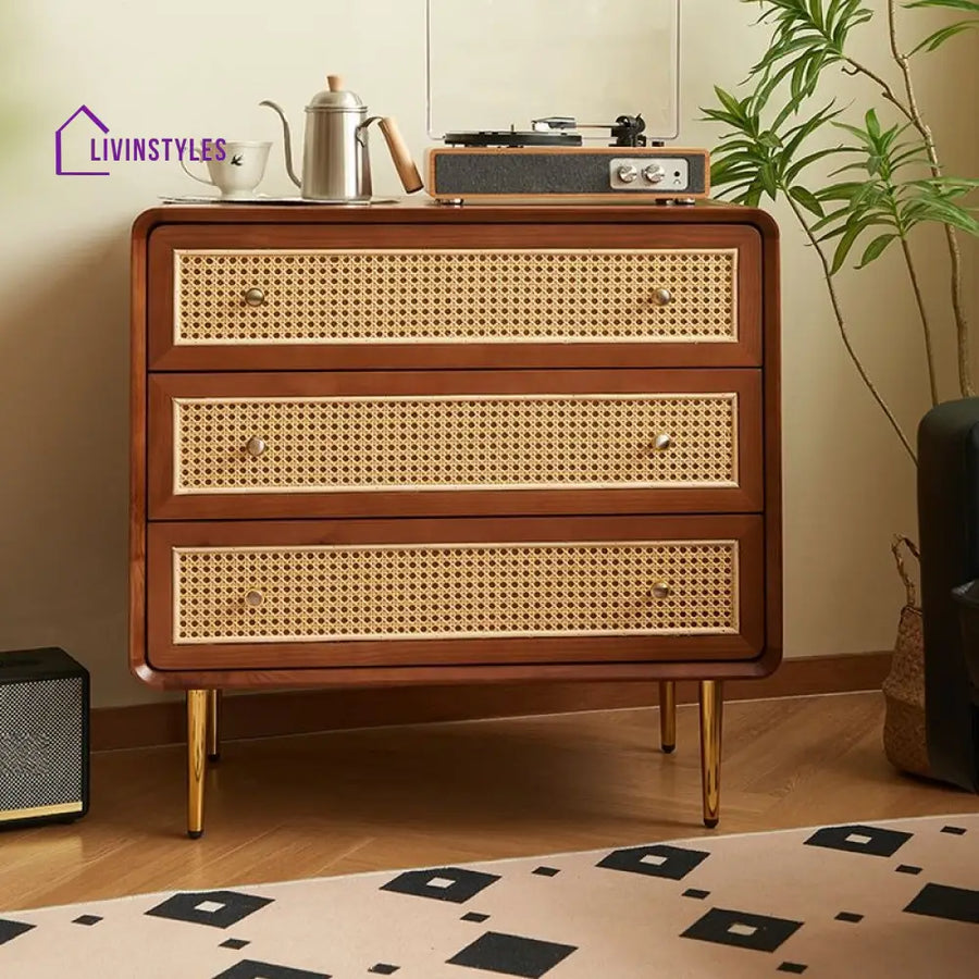 Arina Solid Walnut Wood Chest of Drawer for Luxury Homes