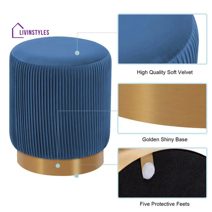 Avenir Blissful Blue Pouf Furniture