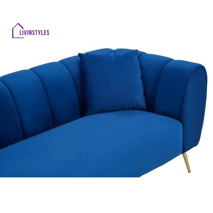 Avgust Flora 3 Seat Midnight Velvet Sofa Living