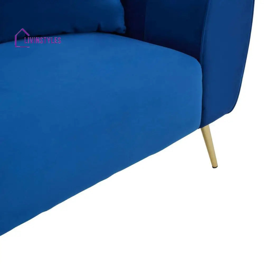 Avgust Flora 3 Seat Midnight Velvet Sofa Living