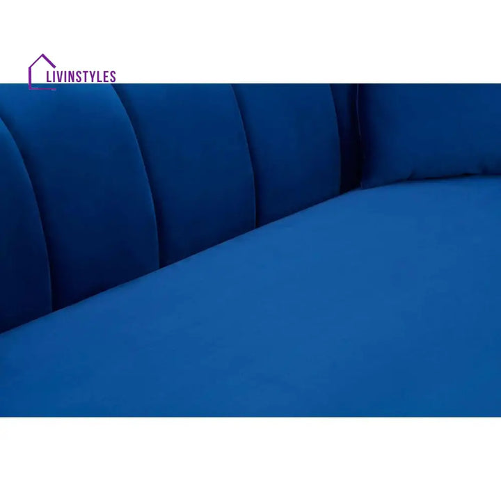 Avgust Flora 3 Seat Midnight Velvet Sofa Living