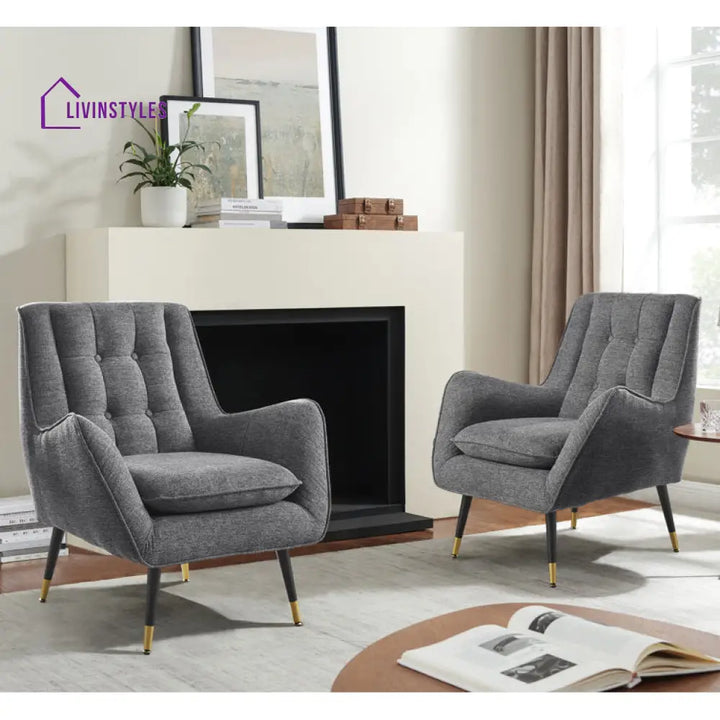 Avisha Metal and Fabric Arm Chair | Living Room Chair | Lounge Chair