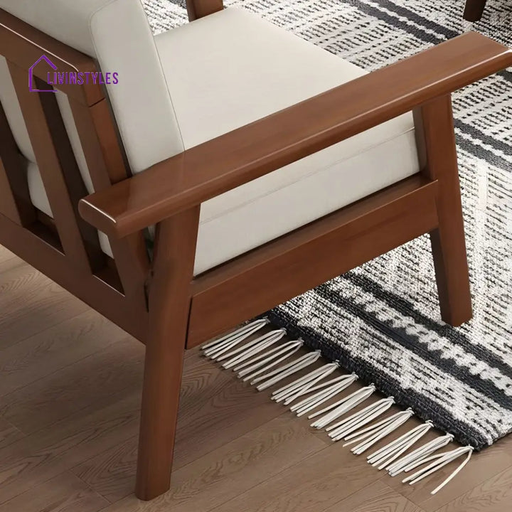Basira Solid Wood 3 Seater Sofa Set for Living Room