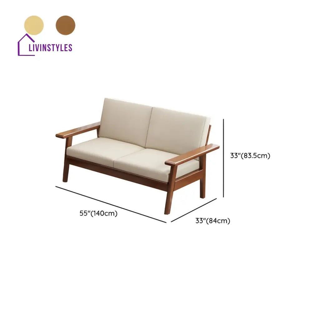 Basira Solid Wood 3 Seater Sofa Set for Living Room