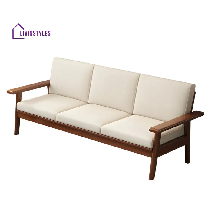 Basira Solid Wood 3 Seater Sofa Set for Living Room