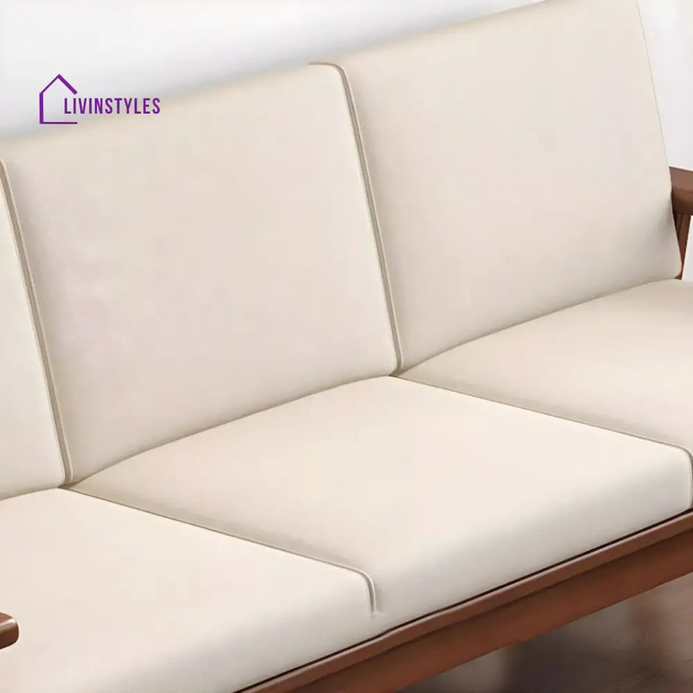 Basira Solid Wood 3 Seater Sofa Set for Living Room