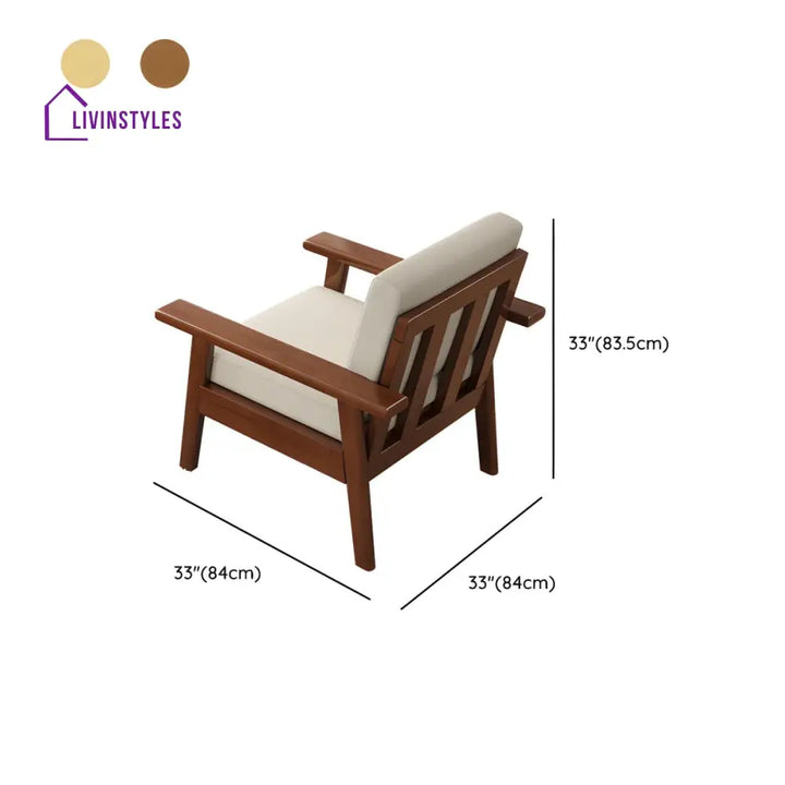Basira Solid Wood 3 Seater Sofa Set for Living Room