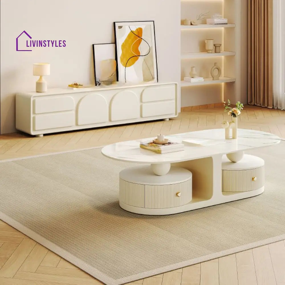Bhavin Stainless Steel Frame Coffee Table for Living Room - Single Table
