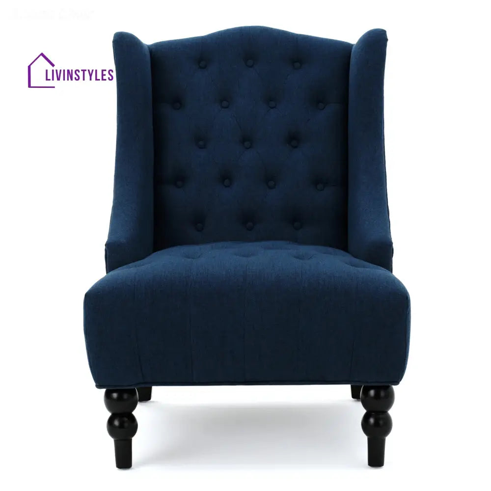 Brishti Solid Wood and Fabric Arm Chair | Living Room Chair | Lounge Chair