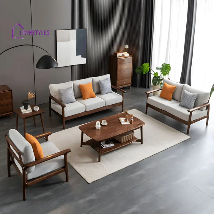 Chaitrali Solid Wood 3 Seater Sofa Set for Living Room
