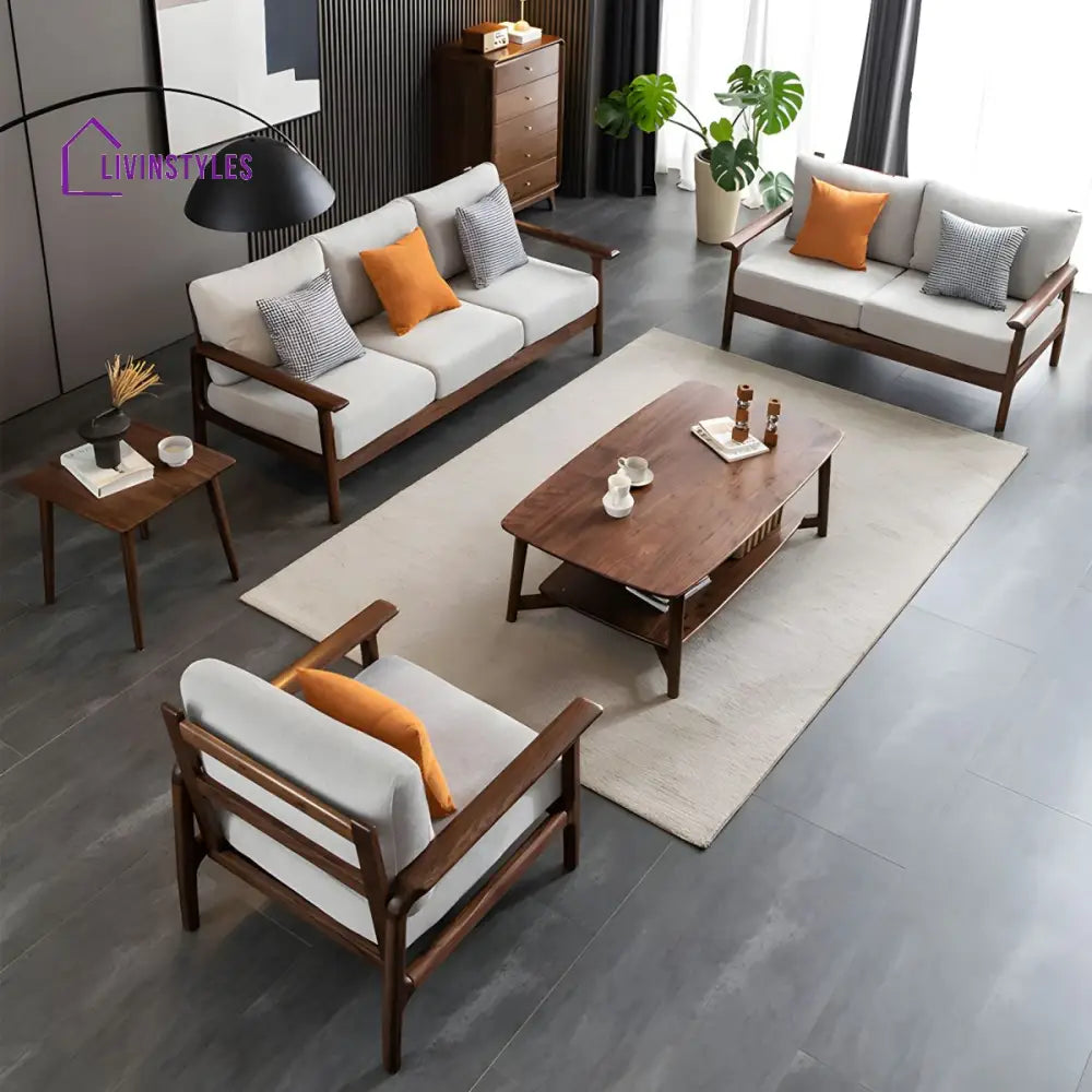 Chaitrali Solid Wood 3 Seater Sofa Set for Living Room