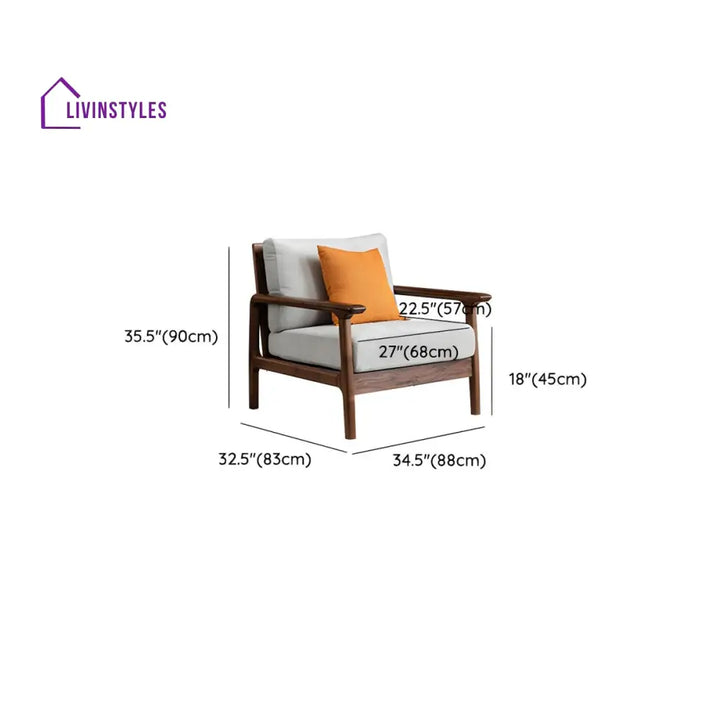 Chaitrali Solid Wood 3 Seater Sofa Set for Living Room